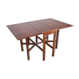 Table Pliable Danoise Extensible En Palissandre Avec 2 Rallonges Rabattables 1960 Marron
