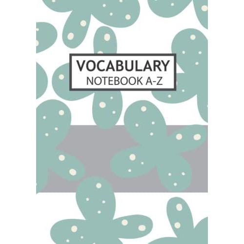 Vocabulary Notebook 2 Columns: Foreign Language Learning Book With A-Z Tabs Printed, A5 Size, White Cover