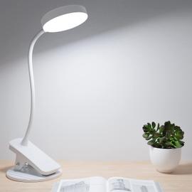 Lampe de bureau LED à intensité variable,lampe de lecture à pince pour le  soin des yeux,avec Port USB,veilleuse de lit à col de cygne Flexible à 360  °
