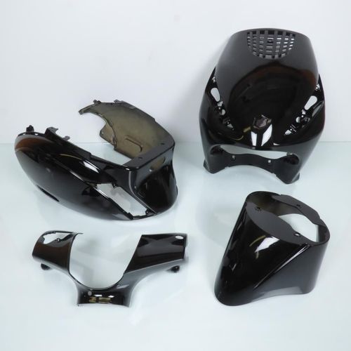 Kit Carénage P2r Pour Scooter Piaggio 50 Zip 2000 À 2020 4 Pièces Noir Brillant Neuf