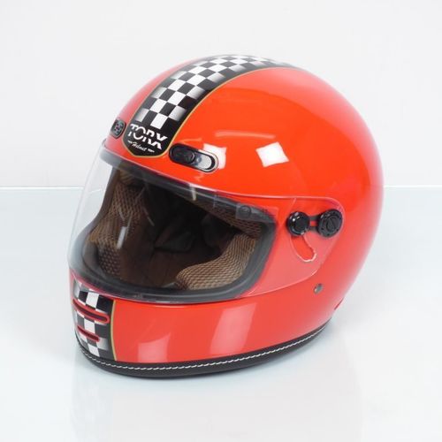 Casque De Pour Moto Route Vintage Torx Barry Legend Racer Red Shiny Taille L Rouge