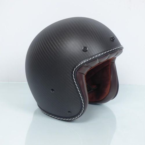 Casque Jet Torx Sunday Carbon Mat Taille S Homme Femme Gris Carbone Pour Moto Custom