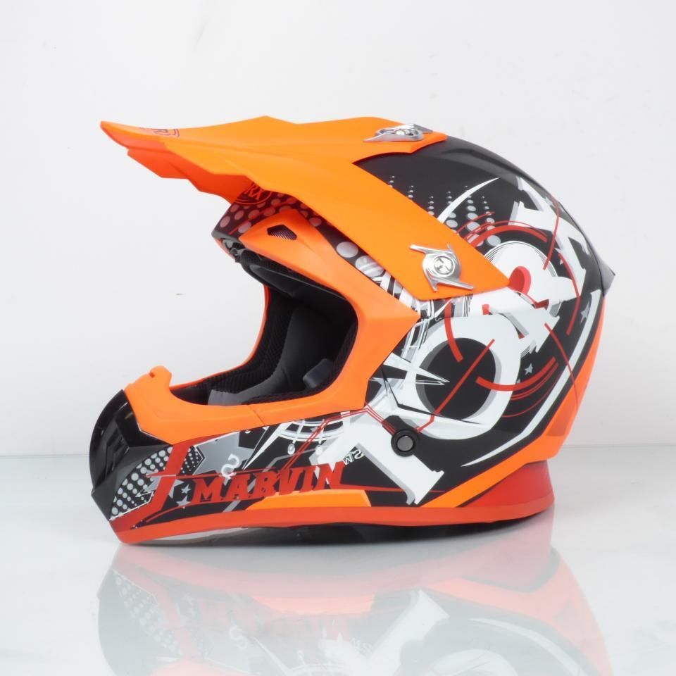 Casque Pour Moto Cross Enduro Torx Marvin Eyes Neon Orange/Red Mat Taille Xs Rouge