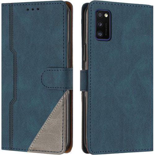 Coque Pour Samsung Galaxy A41, Housse Etui Portefeuille Cuir Multifonction, Fermeture Magntique Clapet Anti-Choc [Fonction Support] Flip Case Compatible Avec Samsung Galaxy A41 (Bleu)
