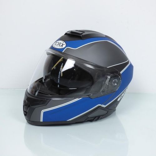 Casque Modulable Bleu Et Gris Mat Torx Neil 2 Trip Blue Taille S 55-56 Pour Moto