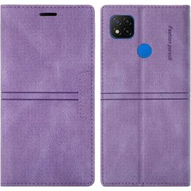 Coque Xiaomi Redmi 9c/9c Nfc/10a, Protection Etui [Magntique] Tpu Antichoc Housse Cuir Premium En Cuir Pu [Fentes Pour Cartes] [Etui Rabat] [Pochette De Portefeuille] Flip Case (Violet)