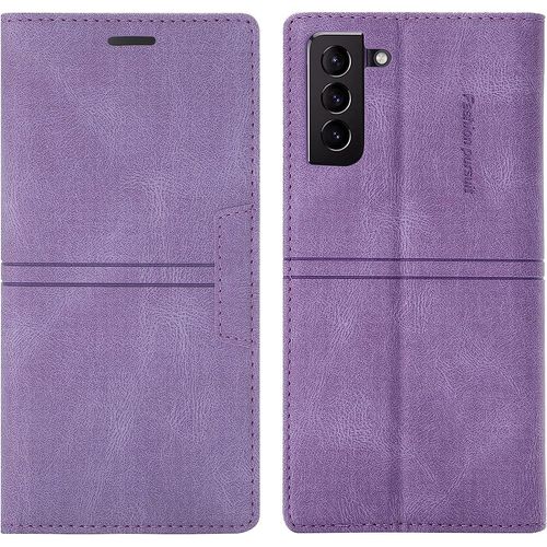 Coque Samsung Galaxy S21 Fe, Etui Portefeuille Samsung S21 Fe [Magntique] Tpu Antichoc Housse Cuir Pour Samsung S21 Fe [Fentes Pour Cartes] [Etui Rabat] Flip Case Pour Samsung S21 Fe(Violet)