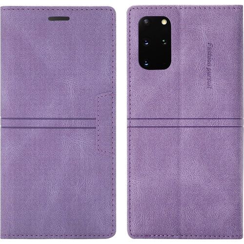 Coque Samsung Galaxy S20 Plus, Etui Samsung S20 Plus [Magntique] Tpu Antichoc Housse Cuir Pour Samsung S20 Plus [Fentes Pour Cartes] [Etui Rabat] Flip Case Pour Samsung S20 Plus (Violet)