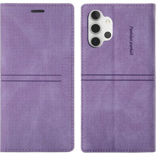 Coque Samsung Galaxy A72 5g, Etui Portefeuille Samsung A72 5g [Magntique] Tpu Antichoc Housse Cuir Pour Samsung A72 5g [Fentes Pour Cartes] [Etui Rabat] Flip Case Pour Samsung A72 5g(Violet)