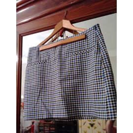 Jupe À Carreaux Bleus/Blancs 42 Xl Zara.
