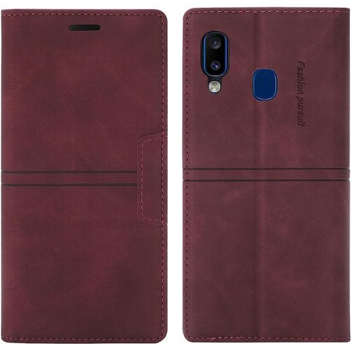 Coque Samsung Galaxy A20e/A10e, Etui Portefeuille Samsung A20e/A10e [Magntique] Antichoc Housse Cuir Pour Samsung A20e/A10e [Fentes Pour Cartes] [Etui Rabat] Pour Samsung A20e/A10e (Rouge)