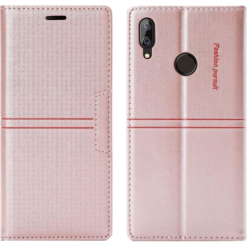 Coque Huawei Y6 2019/Honor 8a, Etui Huawei Y6 2019/Honor 8a [Magntique] Tpu Antichoc Housse Cuir Premium En Cuir Pu [Fentes Pour Cartes] [Etui Rabat] [Pochette De Portefeuille] (Rose)