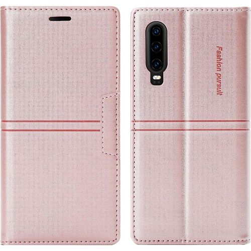 Coque Huawei P20 Pro, Etui Portefeuille Huawei P20 Pro [Magntique] Tpu Antichoc Housse Cuir Premium En Cuir Pu [Fentes Pour Cartes] [Etui Rabat] [Pochette De Portefeuille] Flip Case (Rose)