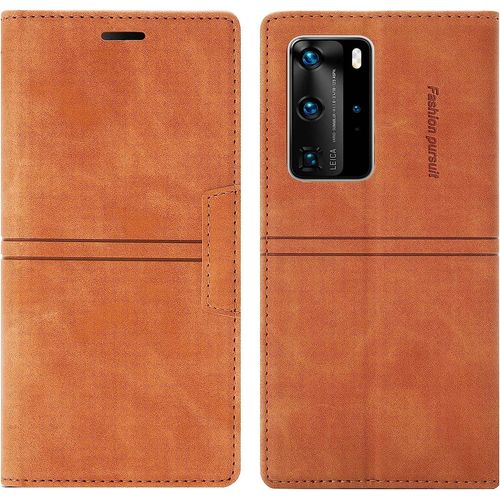 Coque Huawei P40 Lite, Etui Portefeuille Huawei P40 Lite [Magntique] Tpu Antichoc Housse Cuir Premium En Cuir Pu [Fentes Pour Cartes] [Etui Rabat] [Pochette De Portefeuille] (Brun)