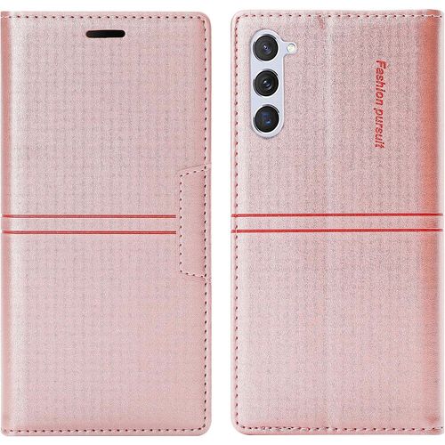 Coque Samsung Galaxy S23 Plus, Etui Samsung S23 Plus [Magntique] Tpu Antichoc Housse Cuir Pour Samsung S23 Plus [Fentes Pour Cartes] [Etui Rabat] Flip Case Pour Samsung S23 Plus (Rose)