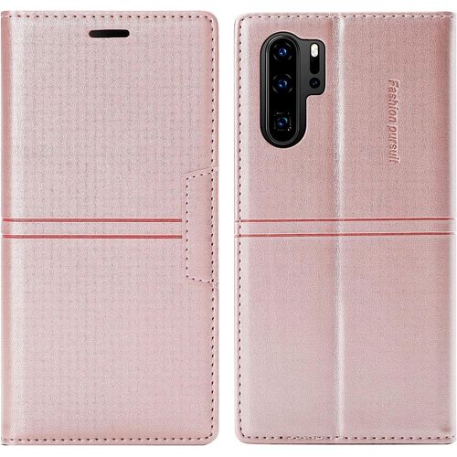 Coque Huawei P30 Pro, Etui Portefeuille Huawei P30 Pro [Magntique] Tpu Antichoc Housse Cuir Premium En Cuir Pu [Fentes Pour Cartes] [Etui Rabat] [Pochette De Portefeuille] Flip Case (Rose)