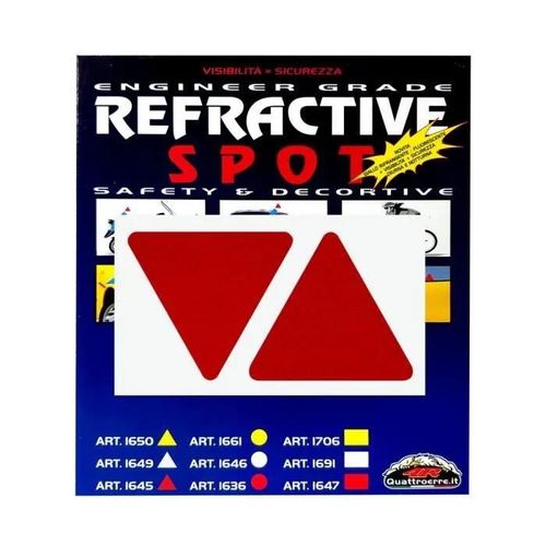 Adhésifs Réfractifs Triangles, Rouge, 2 Pièces