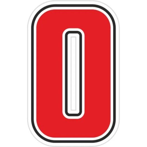 Autocollant Numéro 0 Nombre Adhésif Moto, Sic, Rouge, 40 X 63 Mm