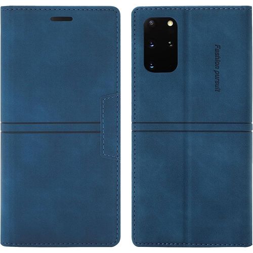 Coque Samsung Galaxy S20 Plus, Etui Samsung S20 Plus [Magntique] Tpu Antichoc Housse Cuir Pour Samsung S20 Plus [Fentes Pour Cartes] [Etui Rabat] Flip Case Pour Samsung S20 Plus (Bleu)