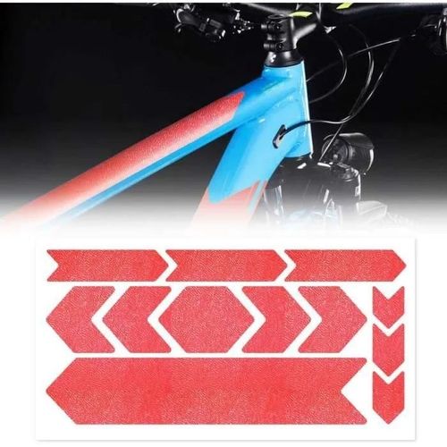 Kit D'autocollants - Rhino - Protection Cadre Vélo Mtb - Rouge Fluo - 35 X 17.5 Cm - Extra Fort