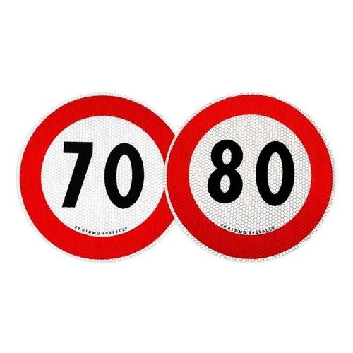 Autocollant Limitation De Vitesse Approuvé Eu, 70 Et 80 Km/H