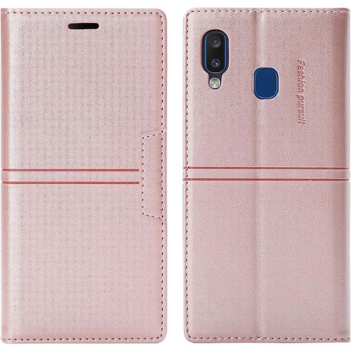 Coque Samsung Galaxy A20e/A10e, Etui Portefeuille Samsung A20e/A10e [Magntique] Antichoc Housse Cuir Pour Samsung A20e/A10e [Fentes Pour Cartes] [Etui Rabat] Pour Samsung A20e/A10e (Rose)
