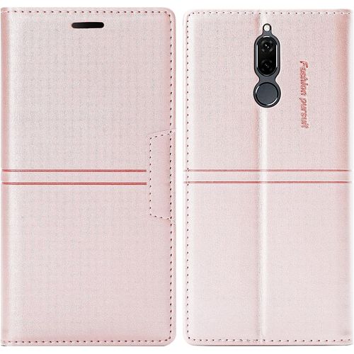 Coque Huawei Mate 10 Lite, Etui Portefeuille Huawei Mate 10 Lite [Magntique] Tpu Antichoc Housse Cuir Premium En Cuir Pu [Fentes Pour Cartes] [Etui Rabat] [Pochette De Portefeuille] (Rose)