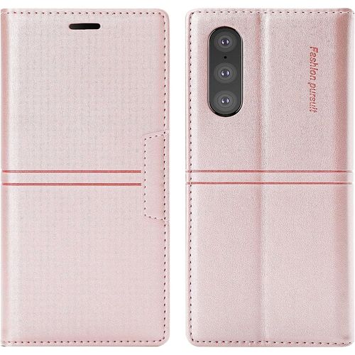 Coque Sony Xperia 10 Iii, Etui Portefeuille Sony Xperia 10 Iii [Magntique] Tpu Antichoc Housse Cuir Premium En Cuir Pu [Fentes Pour Cartes] [Etui Rabat] [Pochette De Portefeuille] (Rose)