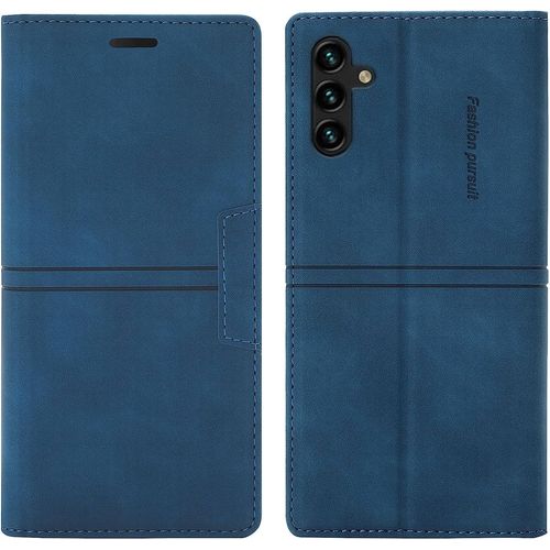 Coque Samsung Galaxy A54 5g, Etui Portefeuille Samsung A54 5g [Magntique] Tpu Antichoc Housse Cuir Pour Samsung A54 5g [Fentes Pour Cartes] [Etui Rabat] Flip Case Pour Samsung A54 5g (Bleu)