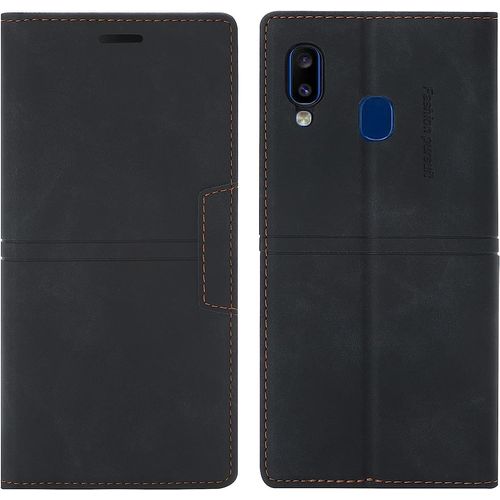 Coque Samsung Galaxy A20/A30, Etui Portefeuille Samsung A20/A30 [Magntique] Tpu Antichoc Housse Cuir Pour Samsung A20/A30 [Fentes Pour Cartes] [Etui Rabat] Pour Samsung A20/A30 (Noir)