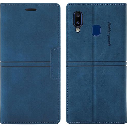 Coque Samsung Galaxy A20e/A10e, Etui Portefeuille Samsung A20e/A10e [Magntique] Antichoc Housse Cuir Pour Samsung A20e/A10e [Fentes Pour Cartes] [Etui Rabat] Pour Samsung A20e/A10e (Bleu)