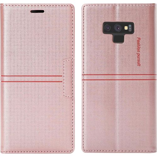 Coque Samsung Galaxy Note 9, Etui Portefeuille Samsung Note 9 [Magntique] Tpu Antichoc Housse Cuir Pour Samsung Note 9 [Fentes Pour Cartes] [Etui Rabat] Flip Case Pour Samsung Note 9 (Rose)
