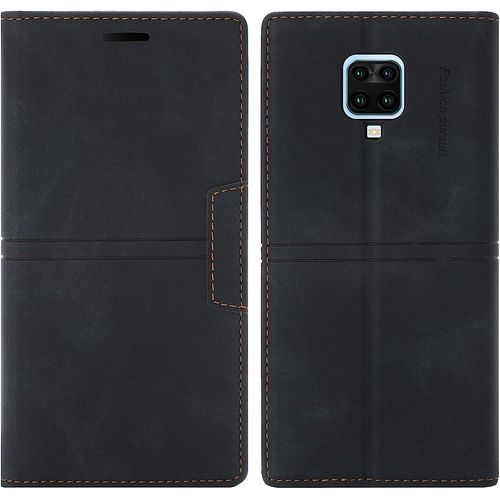 Coque Xiaomi Redmi Note 9 Pro/Note 9s/Note 9 Pro Max, Protection Etui [Magntique] Tpu Antichoc Housse Cuir En Cuir Pu [Fentes Pour Cartes] [Etui Rabat] [Pochette De Portefeuille] (Noir)
