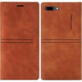 Coque Iphone 8 Plus/7 Plus, Etui Iphone 8 Plus/Iphone 7 Plus (5,5 Pouces) [Magntique] Tpu Antichoc Housse Cuir En Cuir Pu [Fentes Pour Cartes] [Etui Rabat] [Pochette De Portefeuille] (Brun)