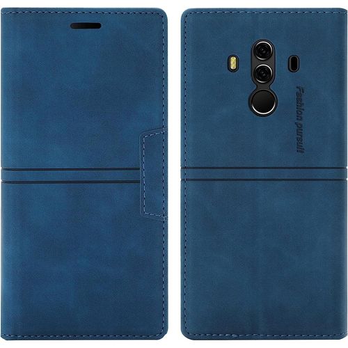 Coque Huawei Mate 10 Pro, Etui Portefeuille Huawei Mate 10 Pro [Magntique] Tpu Antichoc Housse Cuir Premium En Cuir Pu [Fentes Pour Cartes] [Etui Rabat] [Pochette De Portefeuille] (Bleu)