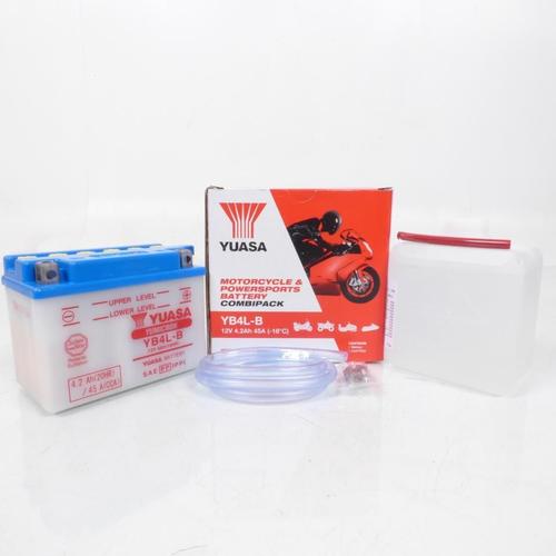 Batterie Yuasa Pour Scooter Peugeot 50 Trekker - Etrier Hengtong 1998 À 2008 Yb4l-B / 12v 4ah Neuf