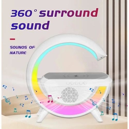 haut-parleurbluetooth, compatible avec iPhone Samsung, alarme, veilleuse, chargeur sans fil