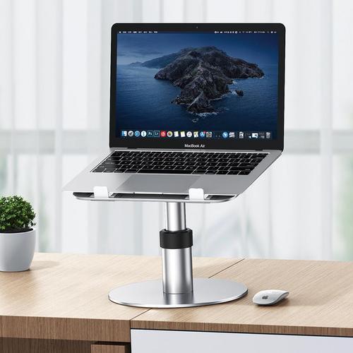 Support en aluminium pour ordinateur portable,avec ventilateur de  refroidissement,en alliage rotatif à 360 degrés,hauteur  réglable,universel,pour MacBook Air - Type Slive Laptop Stand