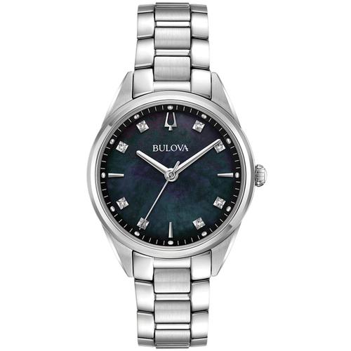 Bulova Montre Argent Analogique Femmes Diamonds 96p198