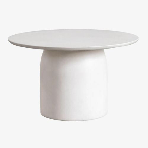 Table Basse Ronde En Ciment (Ø75 Cm) Layana Blanc Grisâtre