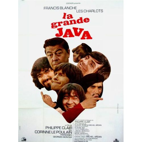 La Grande Java - Affiche Originale De Cinéma - Format 120x160 Cm - Un Film De Philippe Clair Avec Francis Blanche, Gérard Rinaldi, Jean Sarrus, Luis Rego, Gérard Filipelli, Les Charlots- Année 1971