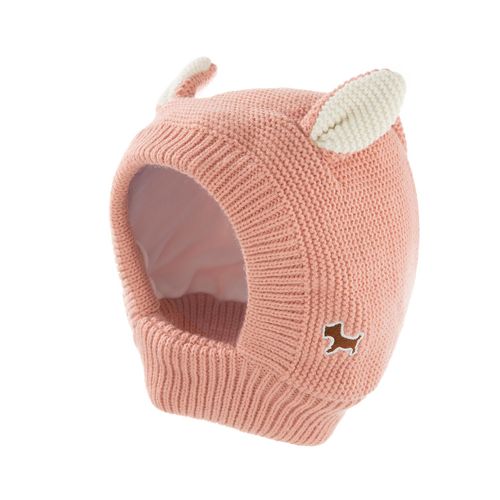 Pull Pour Enfant Bonnet Tricoté Bébé Couleur Unie Épaissie Bonnet Écharpe Tricotée (Rose)