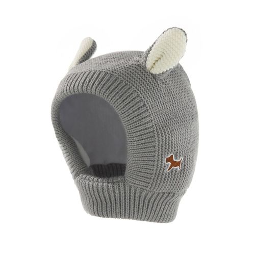 Pull Pour Enfant Bonnet Tricoté Bébé Couleur Unie Épaissie Bonnet Écharpe Tricotée (Gris)