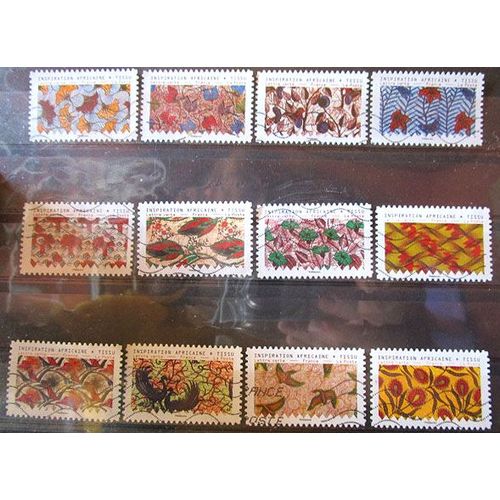 2019. Série Complète Adh1657 À Adh1668: Tissus. Motifs Nature.