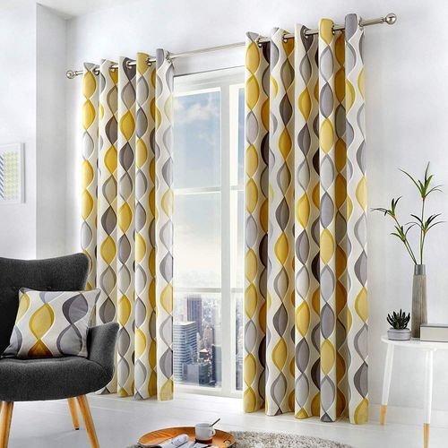 Fusion Rideaux À ?Illets Doublés, 100% Coton, Gris, 116,8 Cm De Large X 137,2 Cm De Hauteur (117 X 137 Cm)