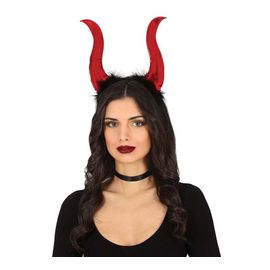 Bandeau De Démon Rouge Avec Hautes Cornes