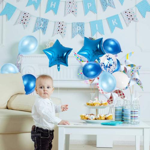 Ballon d'anniversaire de garçon de 3 ans, Décorations d'anniversaire bleues  de 3 ans, Ballons d'anniversaire numéro 3, latex