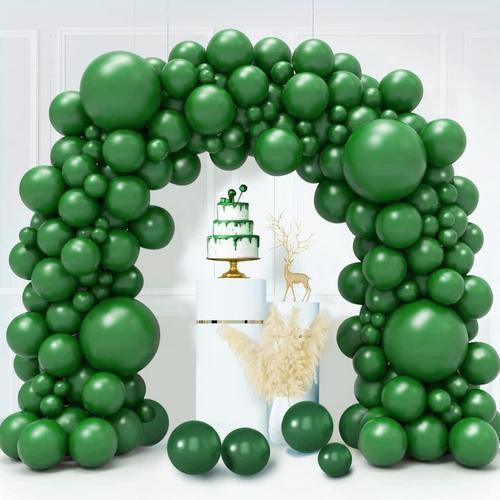 Ballon Vert Foncé, 130 Pièces Kit Arche Ballon Vert Foncé, 18 12 10 5 Pouce Guirlande Ballons De Baudruche, Helium Gonflable Ballons Anniversaire Mariage Jungle Tropical Safari Décorations