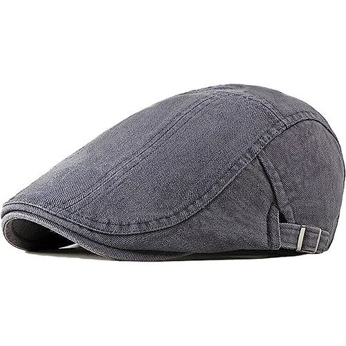 Casquettes Plates Pour Hommes, Casquette En Coton Béret Vintage Pour Femmes, Chapeaux Irlandais Peaky Newsboy, Casquette Plate Réglable, Gris