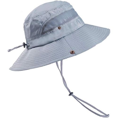 Chapeau De Soleil Hommes Femmes Randonnée Safari Cap Extérieur Pliable Été Seau Chapeau Anti Uv Pêcheur Chapeau,Gris